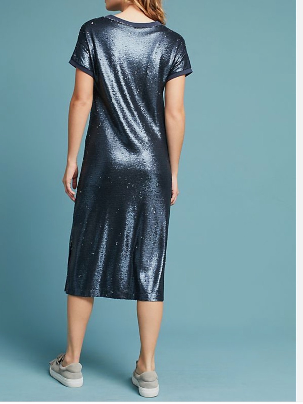 Moulinette Soeurs Navy Sequin Shift Mini Dress - Picture 2 of 8